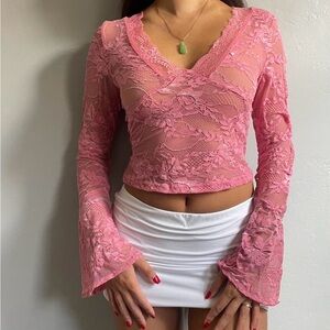 Princess Polly Pink Lace Top